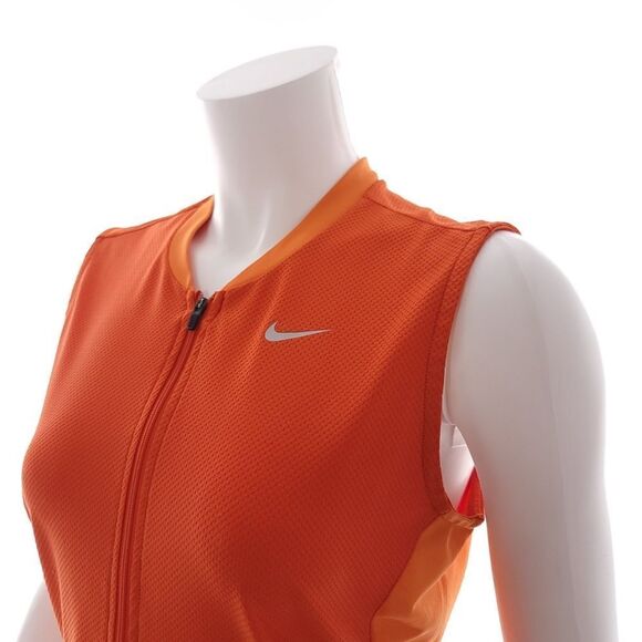 Nike Fit Dry Zip Closure Solid Orange Cycling Tank Top Womens Size M 8-10 - Picture 4 of 16